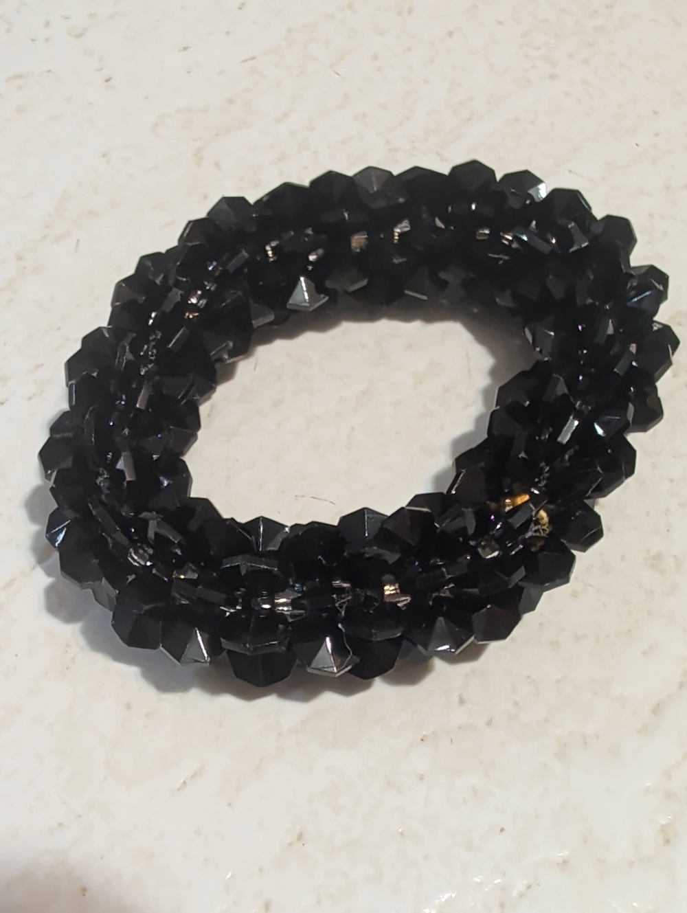 Black Crystal Coil Bracelet - Unbranded